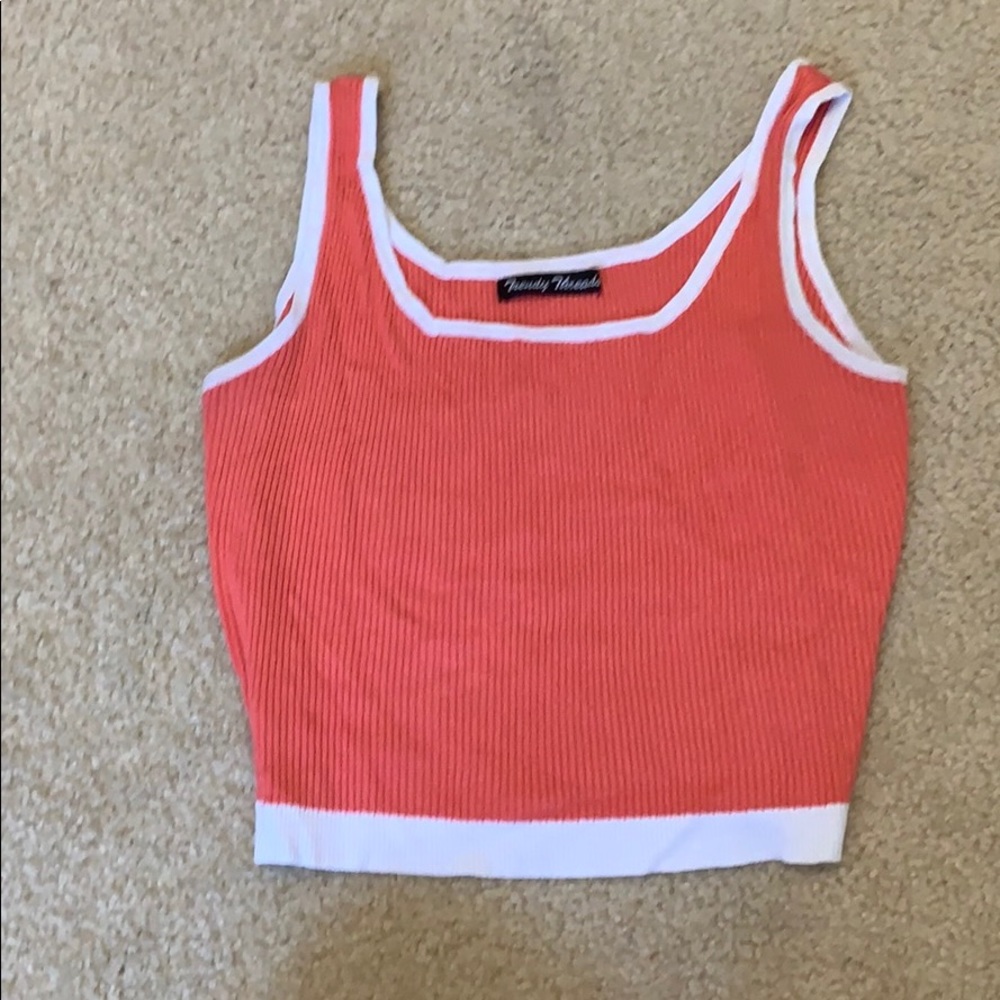Cute salmon crop top